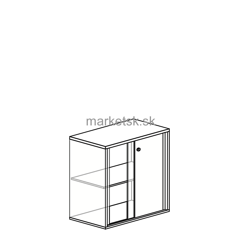 Kancelárska skriňa M397 - 80 x 73 x 45 cm